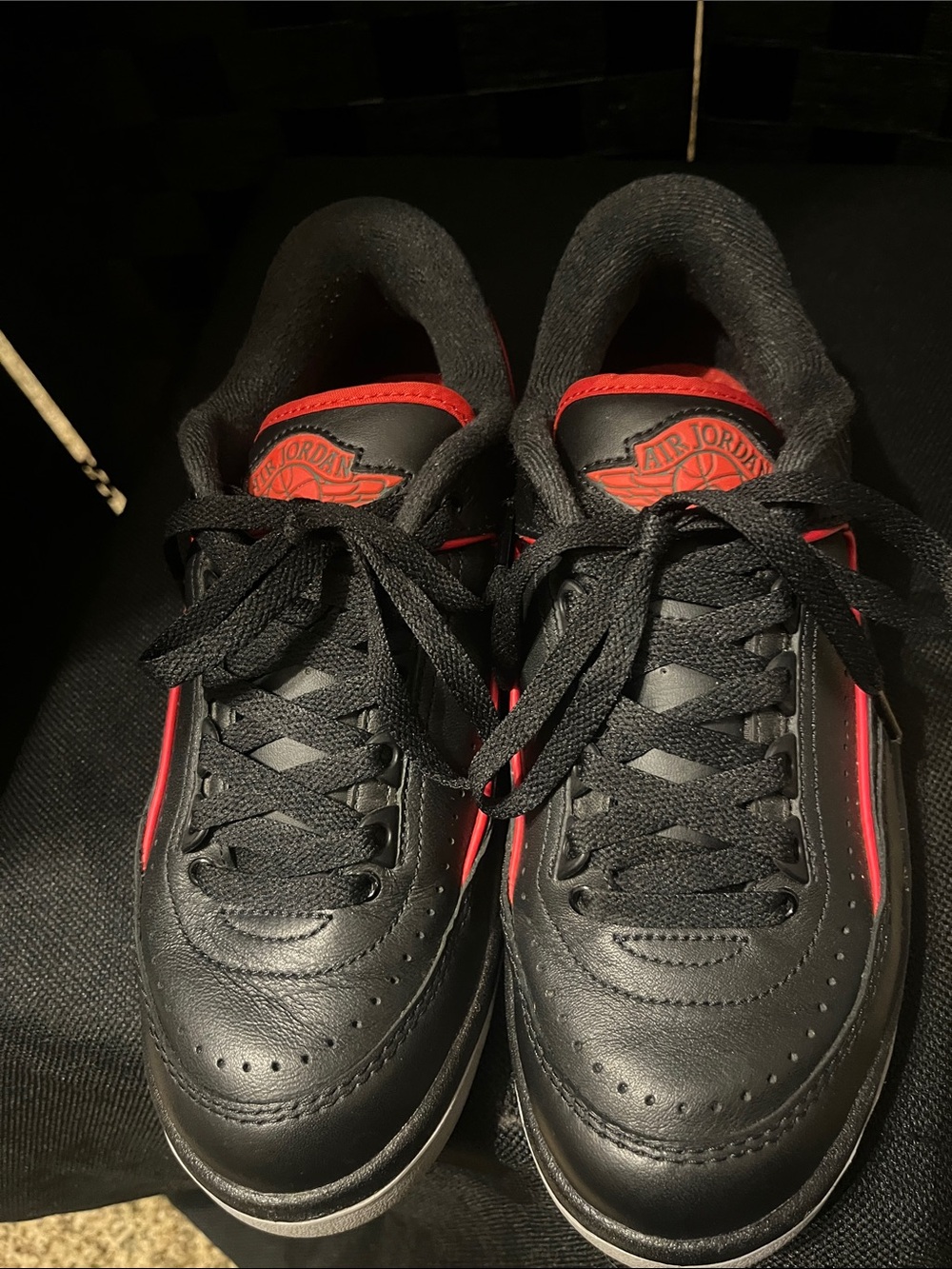 Air Jordan Nike 5 1/2 youth Black and Red Low-Top Sneakers